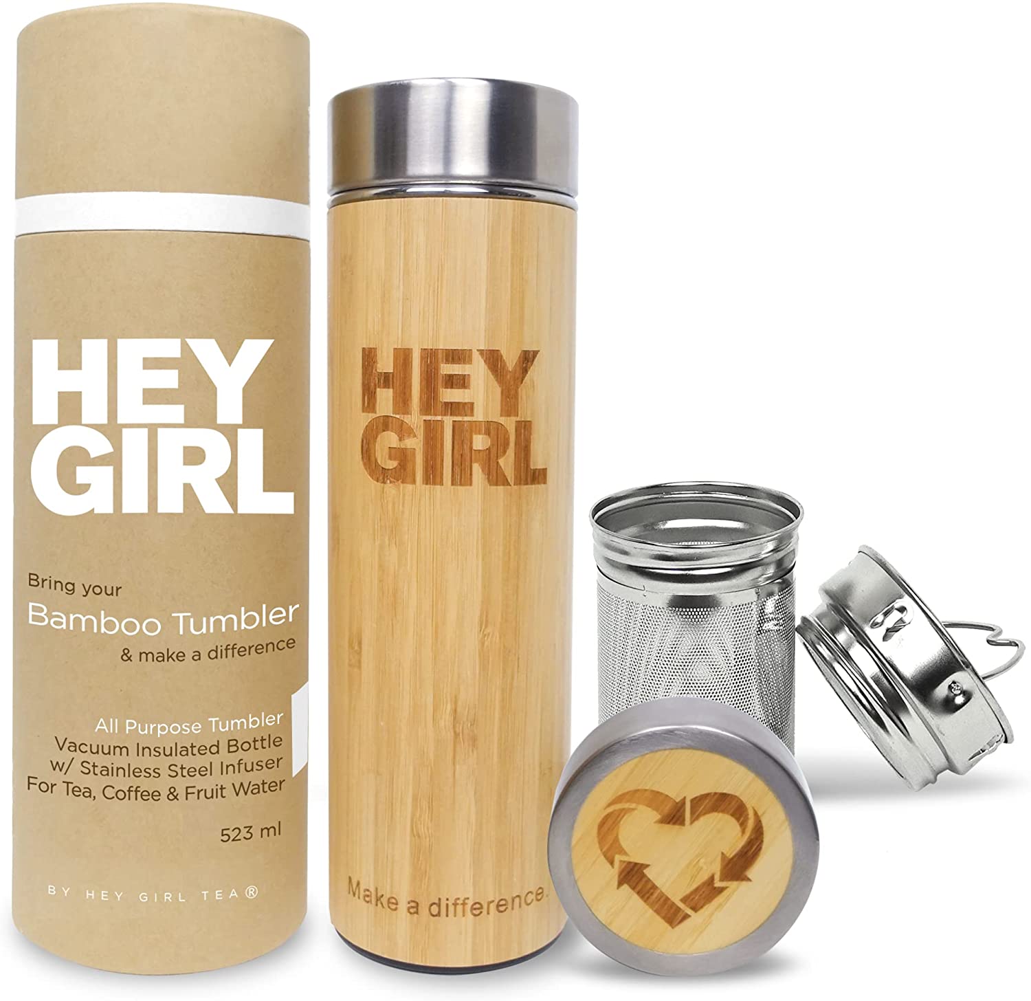 Bamboo Tea Infuser Bottle with Tea Strainer