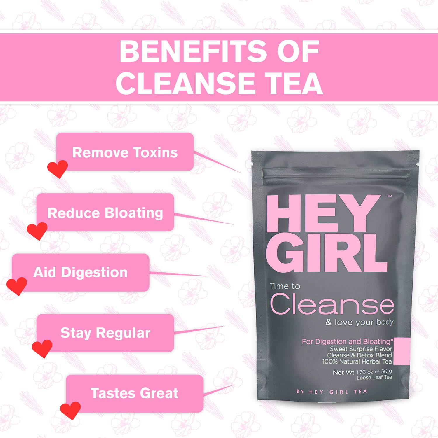 Hey Girl Tea Cleanse Blend Sweet Surprise Natural Laxative Detox Herbal Tea Senna
