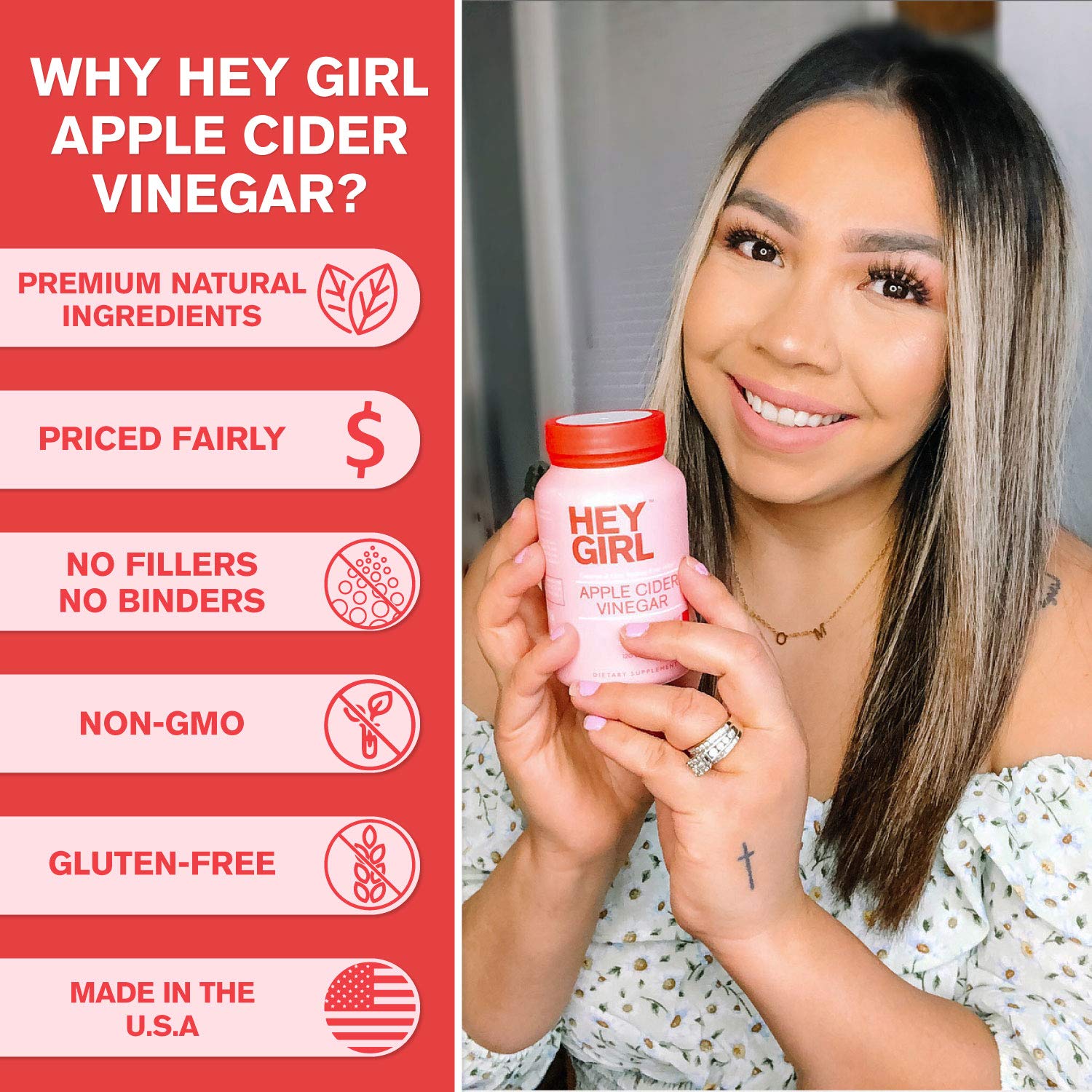 Apple Cider Vinegar Capsules with The Mother , 1560mg Apple Cider Vinegar Pills with Cayenne Pepper , 120 Vegan Acv Capsules for Detox Cleanse and Bloating