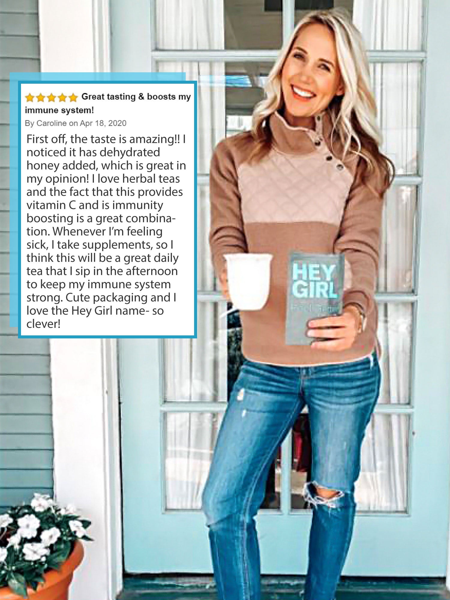Feel Better Herbal Tea Bags Get Well Soon Gifts for Women Sick Care Package Immune Support Elderberry Tea Ginger Echinacea Ginseng Vitamin C Caffeine Free