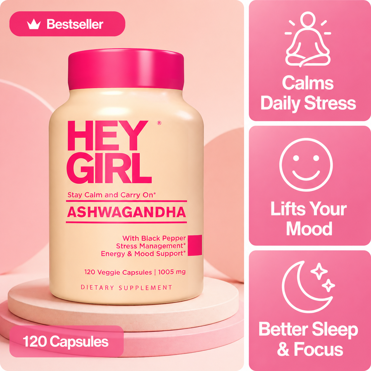 Ashwagandha – Stress, Mood & Energy Support | 120 Capsules
