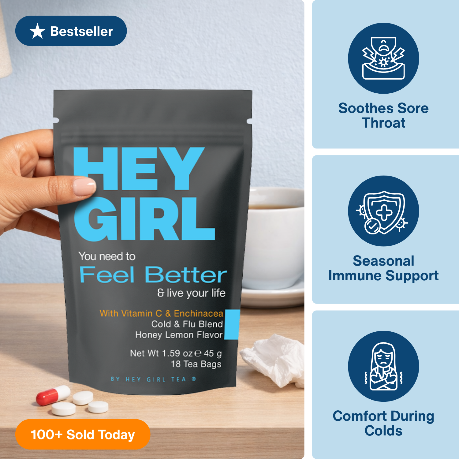 Feel Better Cold & Sore Throat Relief Tea