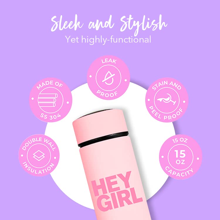 Light Pink Hey Girl Bottle - Double Insulated – Hey Girl Tea and Nutrition